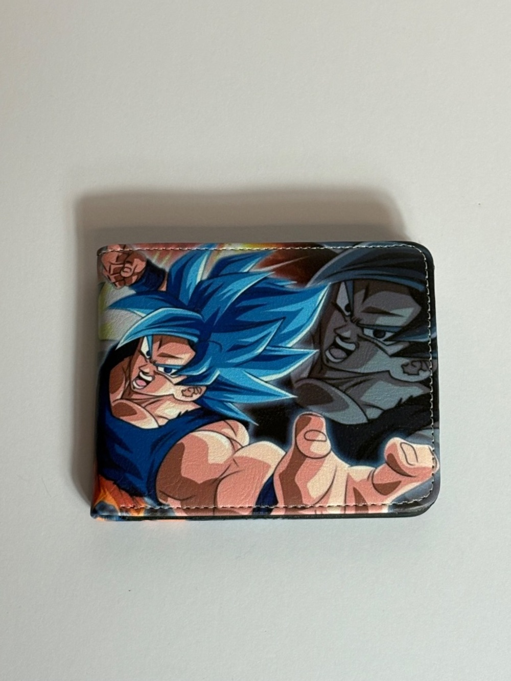 Dragonball Z Goku Vegeta Faux Leather Wallet Blue Orange Anime Manga